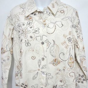 Laura Ashley Petite PL Beige Cotton Denim Jacket
